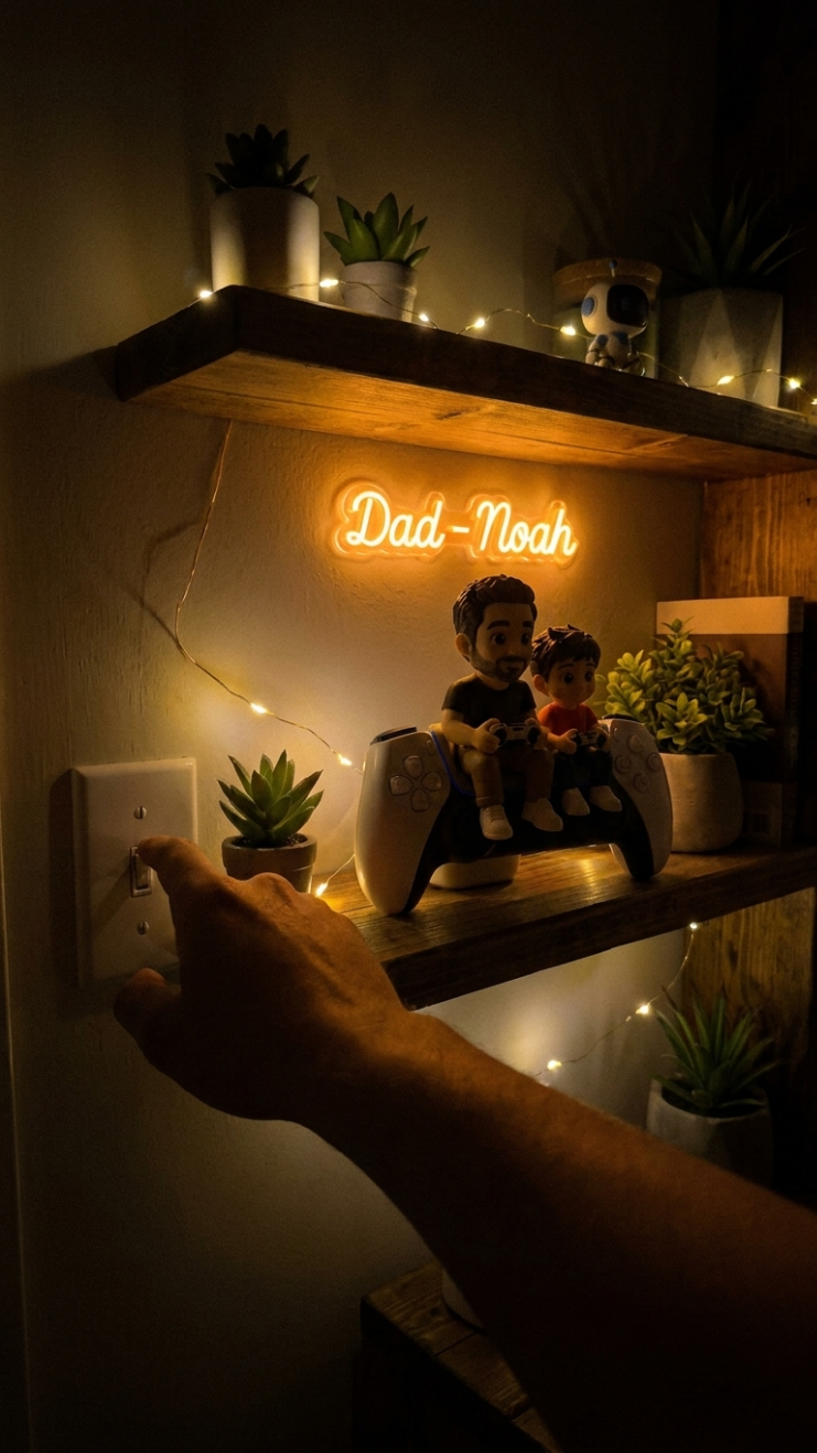 Personalized Dad And Son Gaming 2D Flat Acrylic Block